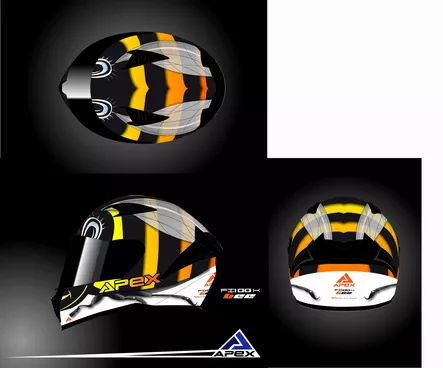 APEX Kypärä FI100 Bee kiiltävä musta JNR - Lasten kypärät - D508130 - 1