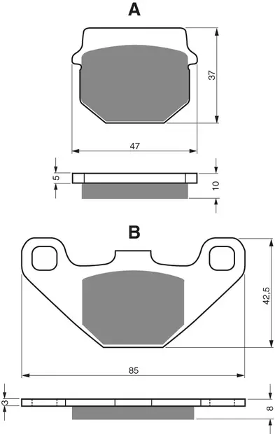 GOLDFREN Jarrupalat 042 Ceramic Carbon AD - Moottoripyörän jarrupalat - D227810 - 1