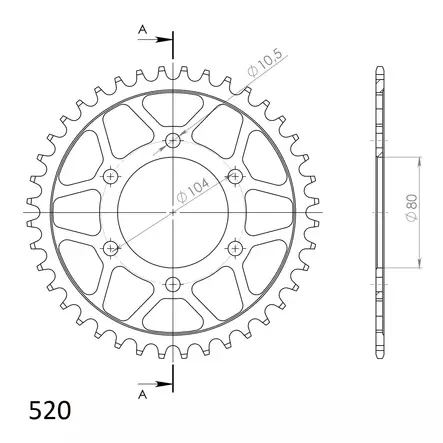 Supersprox / JT Teräs takaratas 478.38 - Moottoripyörän takarattaat - D26720 - 2