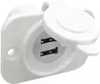 Double USB socket white rear nut + panel - Veneen Pistorasia & pistokkeet - D271610 - 1