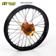 Haan wheel SX65 FRONT 25-.. 14-1,60 BLACK RIM/ORANGE HUB - Moottoripyörän täydelliset vanteet - D545920 - 1