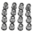 ITP Pyöränmutterisarja 10 x 1.25mm 90° kromi 16 kpl - Mönkijän vanteiden mutterit ja kapselit - D65620 - 1