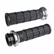 ODI Street V-TWIN Lock-On HART-LUCK Full-Waffle BLACK/Black/silver - Moottoripyörän kahvakumit - D510190 - 1