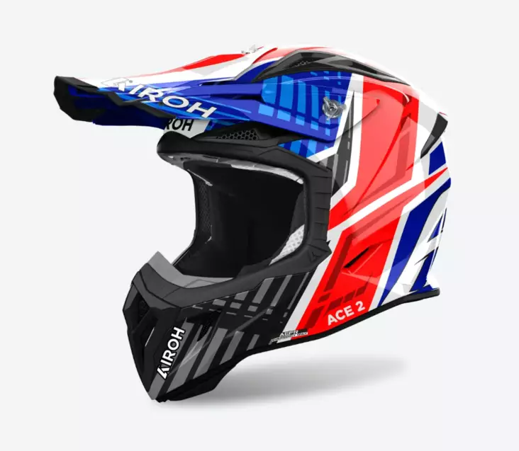 Airoh Kypärä Aviator Ace 2 Proud Sininen/Punainen kiiltävä - Offroad-kypärät - D490970 - 1