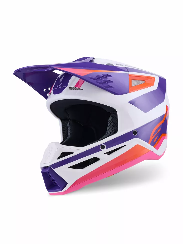 Alpinestars Kypärä S-M3 Heat Valkoinen/Lila/Pinkki - Offroad-kypärät - D513790 - 1