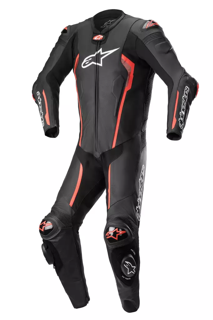 Alpinestars Nahkapuku 1-pcs Missile v2 Musta/Punainen fluo - Nahkaiset moottoripyöräpuvut - D397360 - 1