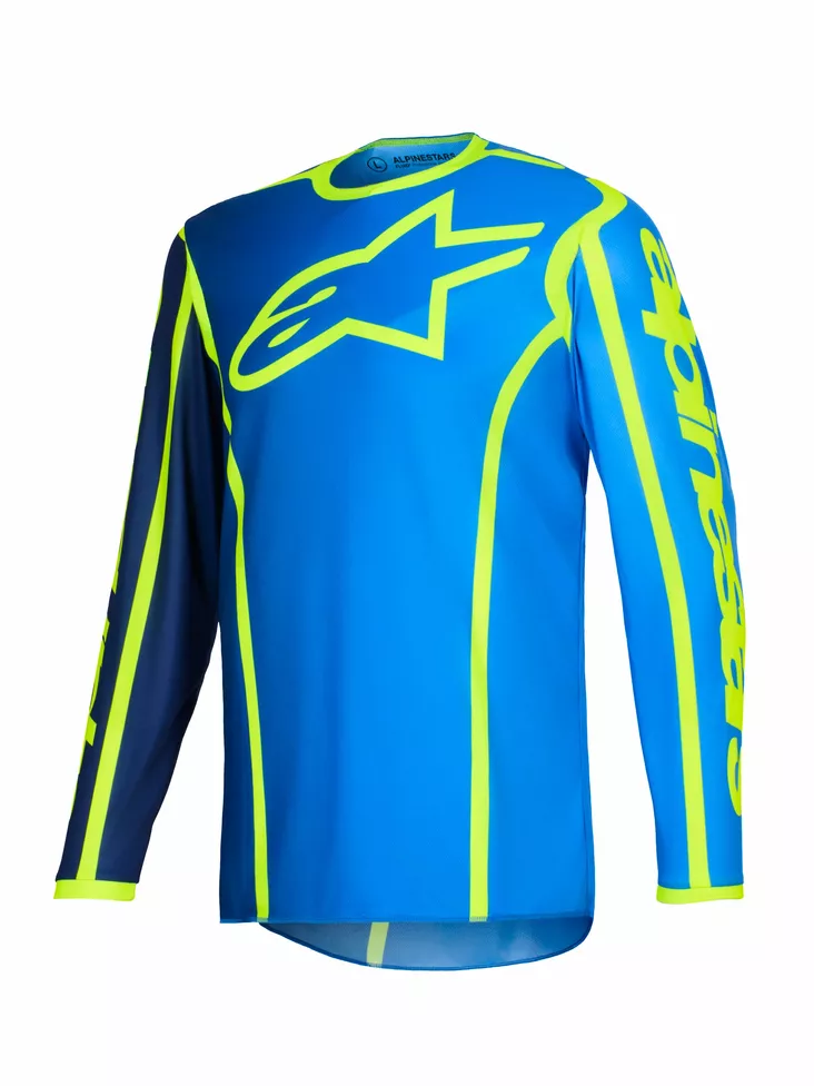 Alpinestars Paita Fluid Apex Sininen/Fluo Keltainen - Motocross paidat MX - D512810 - 1