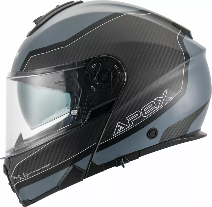 APEX Kypärä MC500 Carbon Dolomites musta/harmaa/hopea kiiltävä - Avattavat kypärät - D508050 - 1
