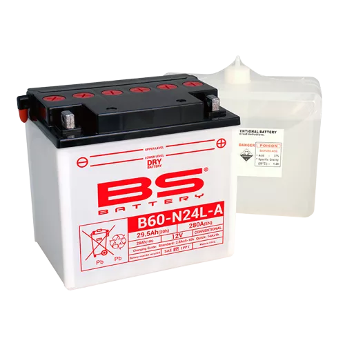 BS Battery B60-N24L-A (cp) Conventional Dry charged - Akut - D262720 - 1