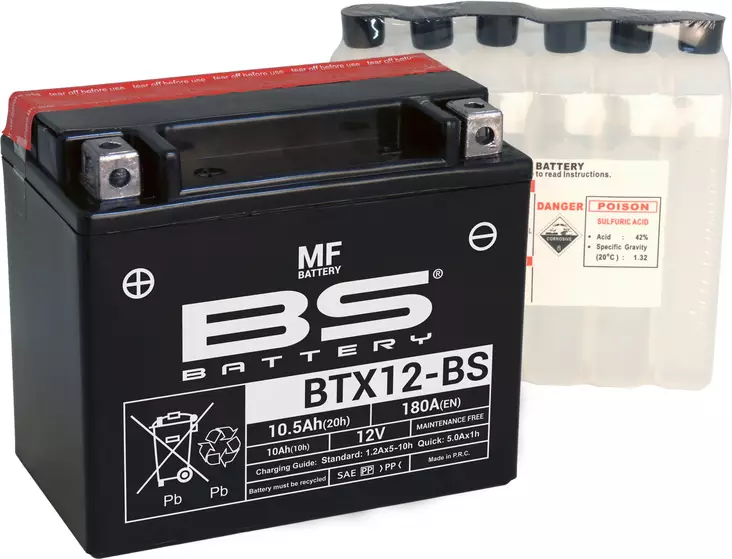 BS Battery BTX12-BS MF (cp) Maintenance Free - Akut - D262570 - 1