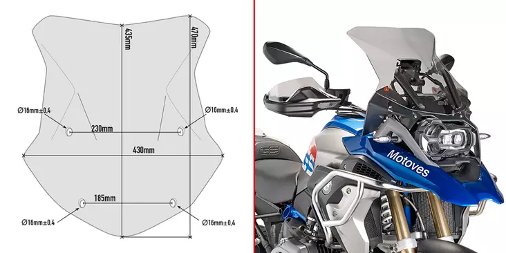 GIVI KIT SPOILER BMW R1250GS ADV. - Moottoripyörän tuulisuojat - D332170 - 1