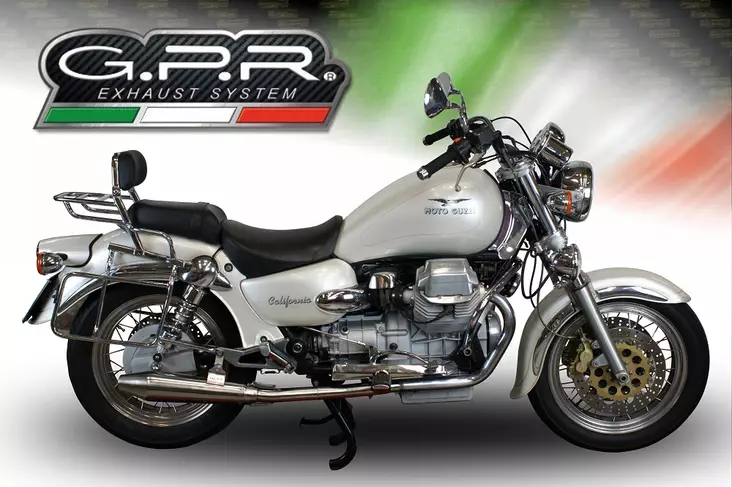 GPR Moto Guzzi California 1100 2003/05 Pair EC-Approv. slip-on exhaust catalized - Moottoripyörän äänenvaimentimet - D422800 - 1