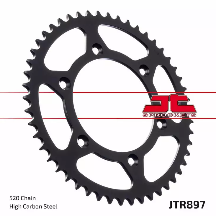 JT Rear Sprocket ZBK - Musta Zinc JTR897.42ZBK - Moottoripyörän eturattaat - D499670 - 1