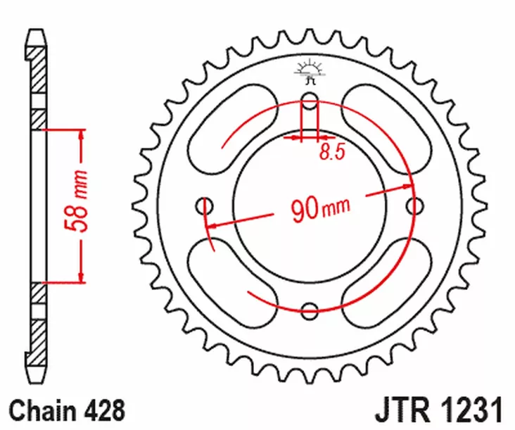 JT Takaratas JTR1231.36 - Moottoripyörän takarattaat - D523990 - 1