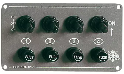 Katkaisijapaneeli 4 kytkintä - Veneen Sulake- ja sähköpaneelit - D123790 - 1