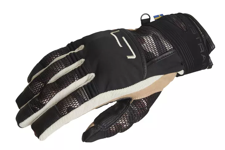 Lindstrands Hanska Nyhusen Musta/khaki - Lyhyet moottoripyörähanskat - D371240 - 1