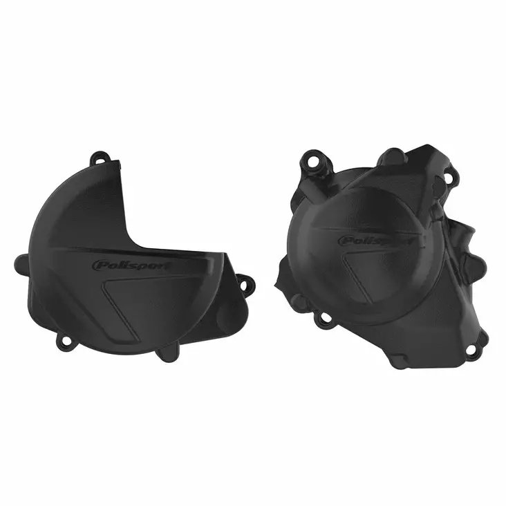 Polisport Kit Clutch+Ignition cover protector CRF450R (17-..) Black (24) - Moottoripyörän moottorin suojakopat - D400620 - 1