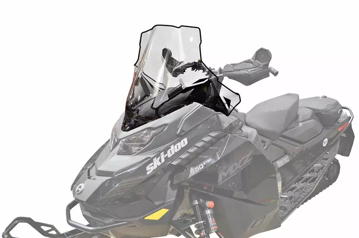 Powermadd Tuulilasi Ski-Doo Gen5 Keskikorkea 19" Kirkas/Mustalla grafiikalla - Moottorikelkan tuulilasit - D498170 - 1