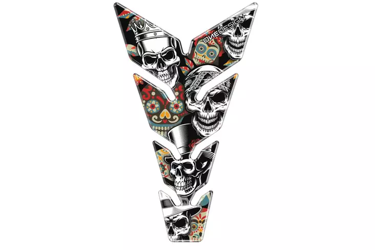 Puig Tank Pad Skull Party C/Black - Moottoripyörän tankinsuojat - D442990 - 1