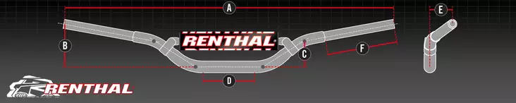 Renthal Ohjaustanko 611 XR70R/CRF70 Playbike 110cc Hopea - Moottoripyörän ohjaustangot - D446080 - 1