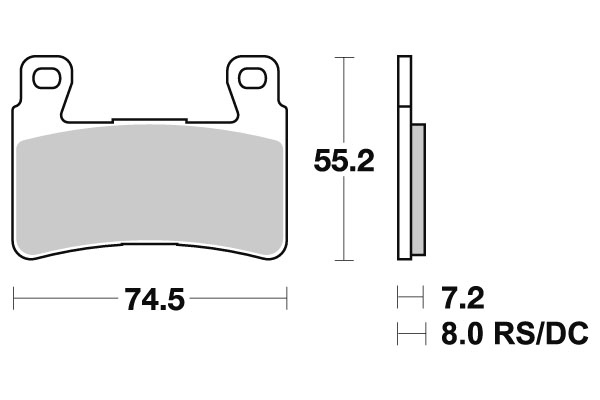 Sbs Jarrupalat Dual Carbon - Moottoripyörän jarrupalat - D2760 - 1