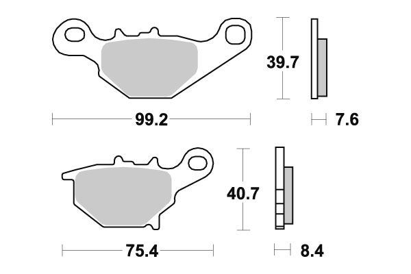 Sbs Jarrupalat Racing Sintered - Moottoripyörän jarrupalat - D58250 - 1