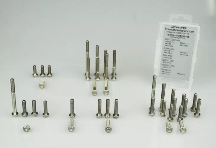 Scar Titanium Engine bolt kit 250EXCF 350EXCF 2020 FE250 FE 350 2020 - 41 bolts - Moottoripyörän ruuvit & kiinikkeet - D480210 - 1