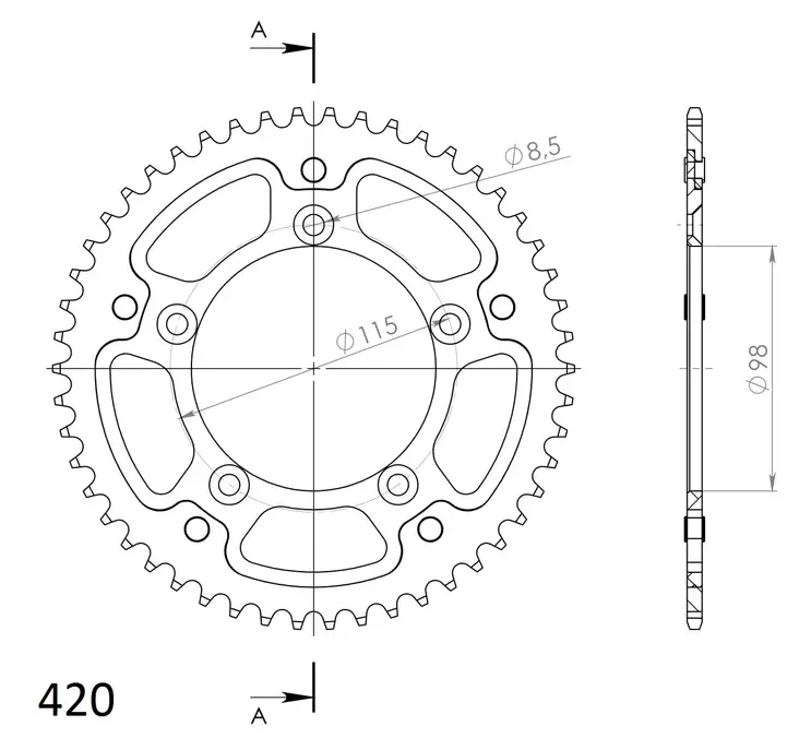 Supersprox Stealth Takaratas Musta - Moottoripyörän takarattaat - D293910 - 1