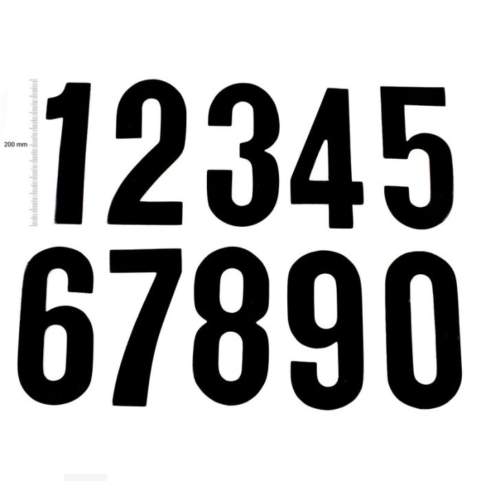 TMV Digits 200mm Black '9' (20pcs) - Numeropohjat ja kilpanumerot - D449580 - 1