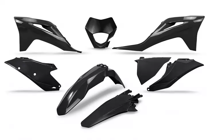 UFO Muovisarja 6-osainen Musta 001 GasGas EC250/300 2021- EC-F250/350 2021- - Moottoripyörän muovisarjat - D386000 - 1