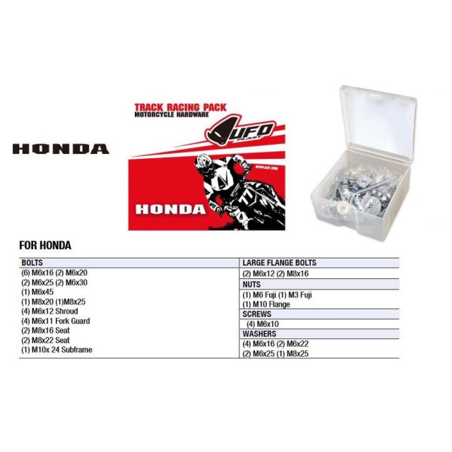 UFO ruuvilajitelma Track Race pack Honda CR/CRF All - Moottoripyörän ruuvit & kiinikkeet - D219000 - 1