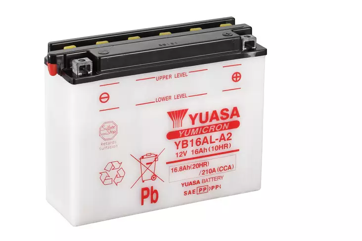 Yuasa akku YB16AL-A2 (cp) Happopatruuna mukana (4) - Akut - D750 - 1