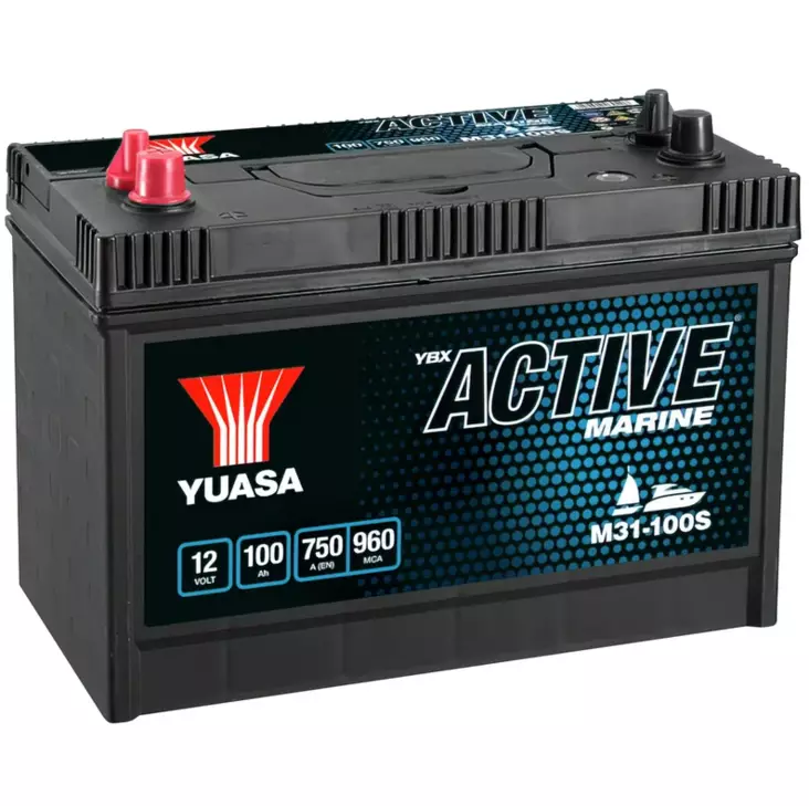 Yuasa M31-100S Active Marine Start Battery 12V 100Ah 750A Huom.Rullakkorahti (12 - Akut - D268230 - 1