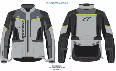 Alpinestars Takki Bogota Pro Drystar Harmaa/Keltainen Fluo - Kalvolliset moottoripyörätakit - D439061 - 1