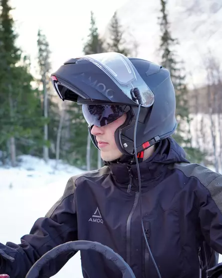 AMOQ Protean Flip-Up Kypärä Sähkövisiirillä Blackout - Avattavat kypärät - D421711 - 2