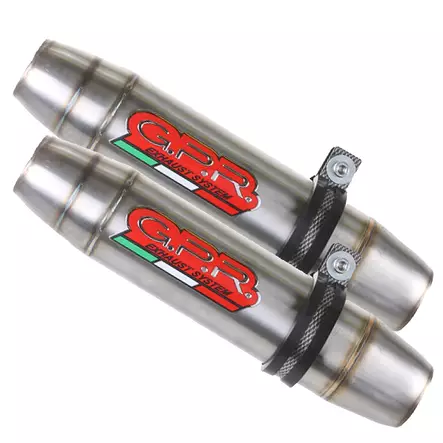 GPR Aprilia Dorsoduro 750 2008/16 Pair Racing slip-on exhaust Deeptone Inox - Moottoripyörän äänenvaimentimet - D422421 - 1