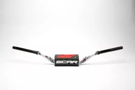 Scar Handlebar O² COLOR Ø28,6 (1 1/8”) - HIGH - WHITE Bar - BLACK Bar pad - Moottoripyörän ohjaustangot - D480511 - 1