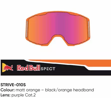 Spect Red Bull Strive MX Goggles Single lens Black/Orange purple - Ajolasien linssit & varaosat - D433921 - 1