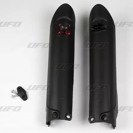 UFO Starttinappi/Etuhaarukan suoja KTM125-525 SX/SXF 15- Musta 001 - Moottoripyörän haarukansuojat - D269941 - 1