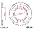 JT Takaratas Alumiini 7075 T6 Musta JTA461.50BLK - Moottoripyörän takarattaat - D433691 - 1