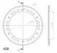 Supersprox Alu TakaratasYA WR125 Sininen 53 - Moottoripyörän takarattaat - D212101 - 1