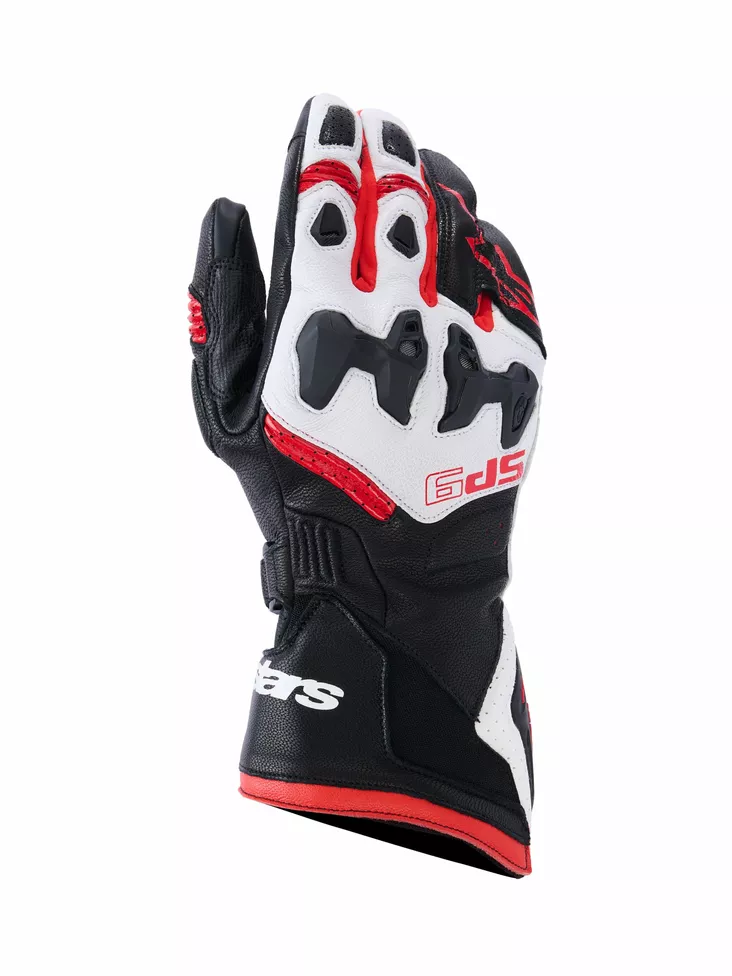Alpinestars Ajohanskat SP-9 Musta/Valkoinen/Punainen - Nahkaiset moottoripyörähanskat - D528991 - 1