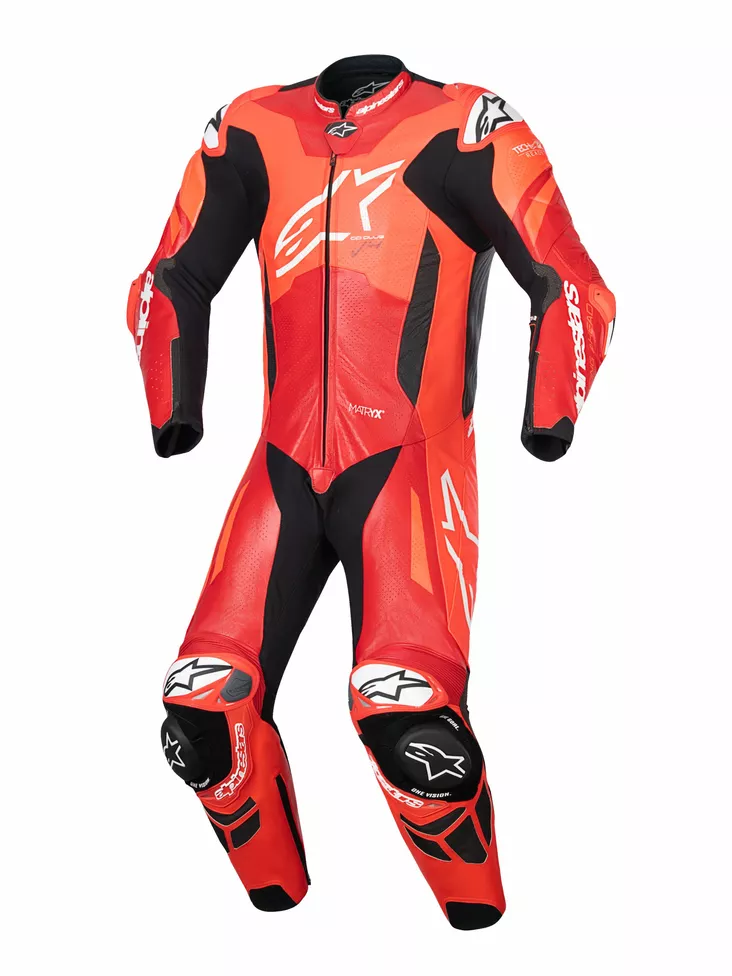 Alpinestars Nahkapuku 1-pcs GP Plus v4 Sprint Punainen Fluo - Nahkaiset moottoripyöräpuvut - D505411 - 1