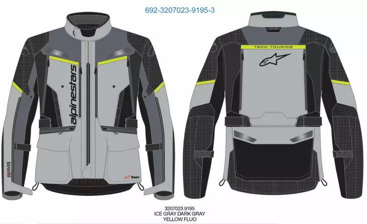 Alpinestars Takki Bogota Pro Drystar Harmaa/Keltainen Fluo - Kalvolliset moottoripyörätakit - D439061 - 1