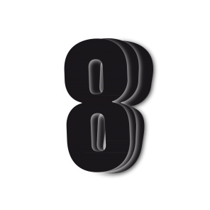 Blackbird kilpanumerot musta 3kpl/srj 13x7cm #8 - Numeropohjat ja kilpanumerot - D171951 - 1