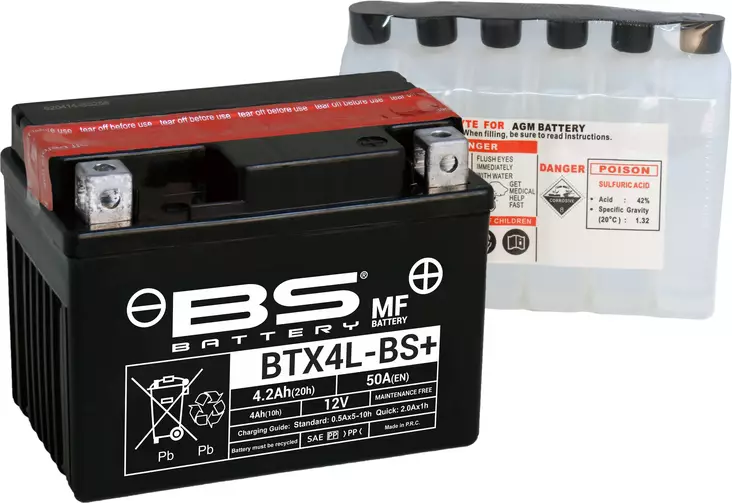 BS Battery BTX4L-BS+/BTZ5S-BS MF (cp) Maintenance Free - Akut - D262581 - 1