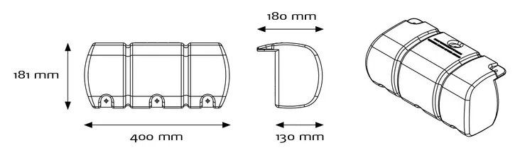 Dan-Fender Multi Dock short tummansininen törmäyssuoja 400 x 181 x 130/180mm - Veneen Lepuuttajat - D540411 - 1