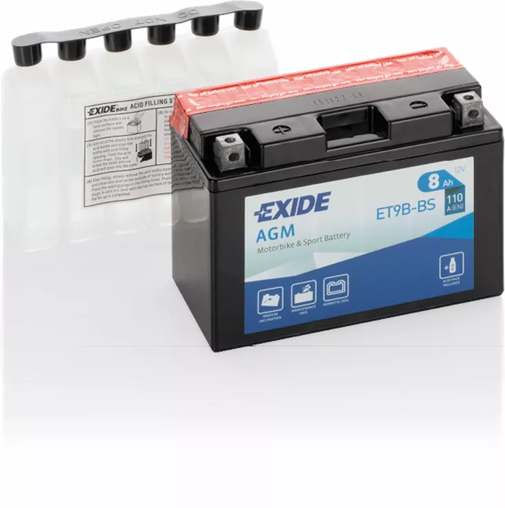 Exide akku ET9B-BS sis.happopatruunan - Akut - D548161 - 1