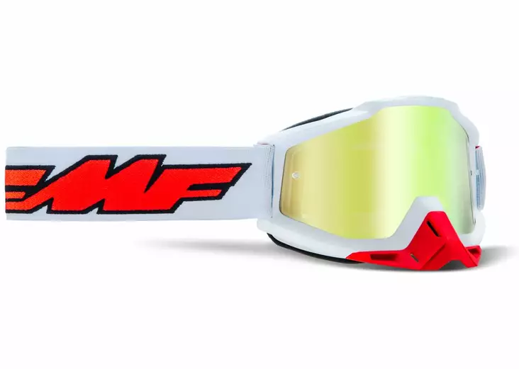 FMF POWERBOMB Goggle Rocket Valkoinen - True Gold Linssi - Offroad ajolasit - D380171 - 1