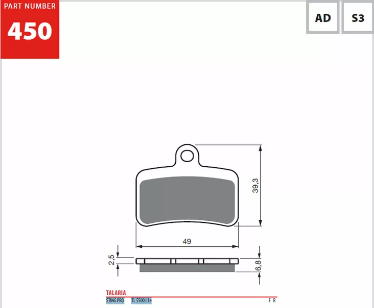 GOLDFREN Jarrupalat 450 Ceramic Carbon AD - Moottoripyörän jarrupalat - D545701 - 1